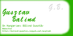 gusztav balind business card