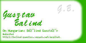 gusztav balind business card